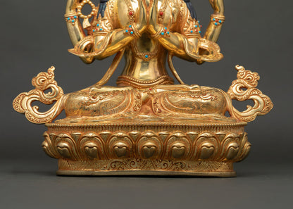 Four-armed Chenrezig Statue | Buddhist Meditation Sculpture