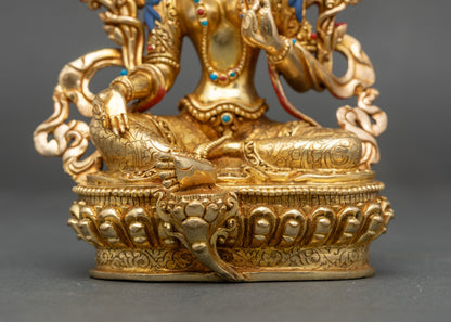 Authentic Green Tara Statue | Tibetan Buddhist Spiritual Decor