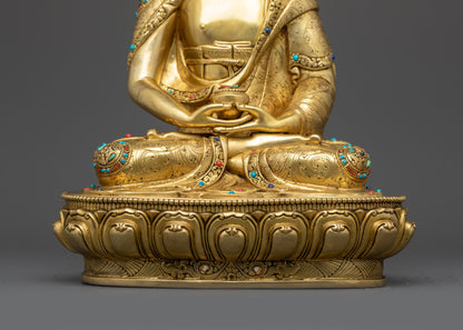 Traditional Amitabha Buddha Statue with Lotus Throne