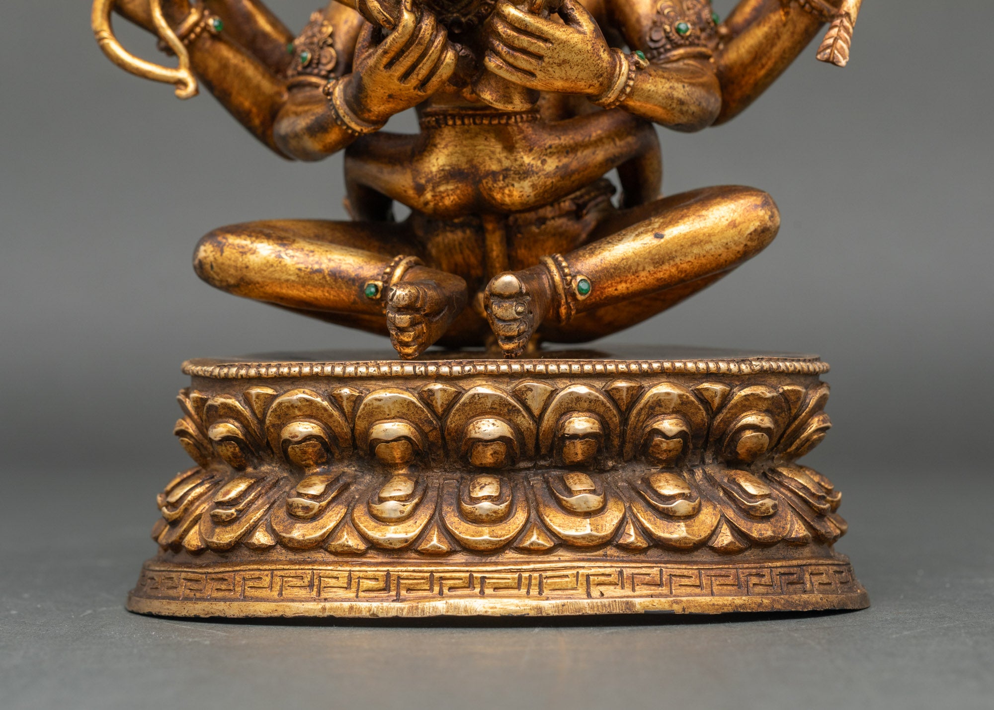 Manjuvajra Statue | Vintage Finish Buddhist Sculpture