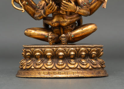 Manjuvajra Statue | Vintage Finish Buddhist Sculpture