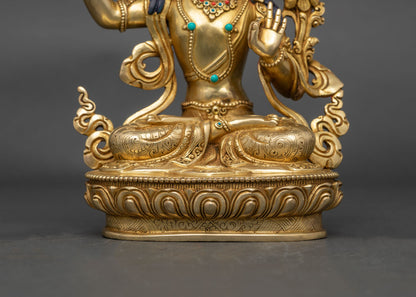 Manjushri Wisdom Deity Statue | Handcrafted Nepali Artwork