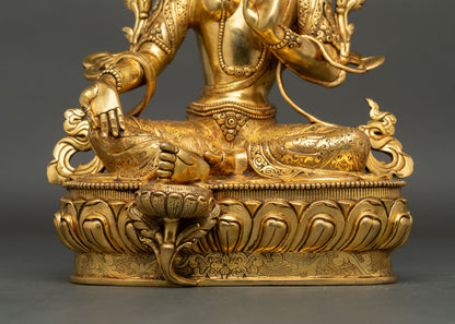 Statue of Goddess Green Tara | Symbol of Compassion and Protection