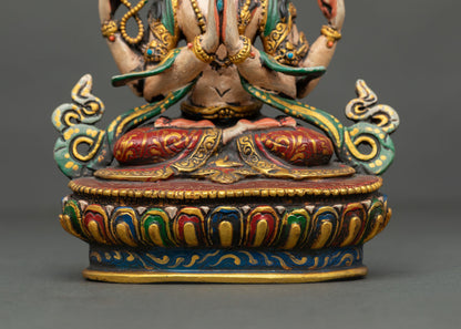 Mini Chenrezig Copper Statue | Bodhisattva of Mercy