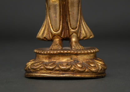 Standing Shakyamuni Buddha Statue | Nepalese Copper Sculpture