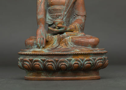 Antique Finish Shakyamuni Buddha Statue | Buddhist Meditation Art