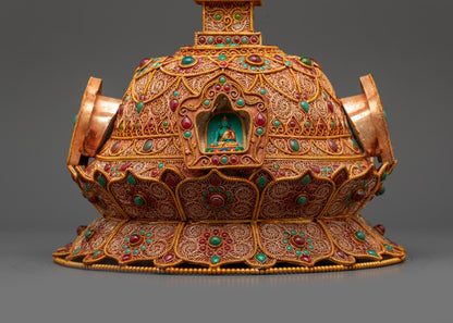 Buy Divine Copper Buddhist Stupa | Himalayan Handcrafted Sacred Relic