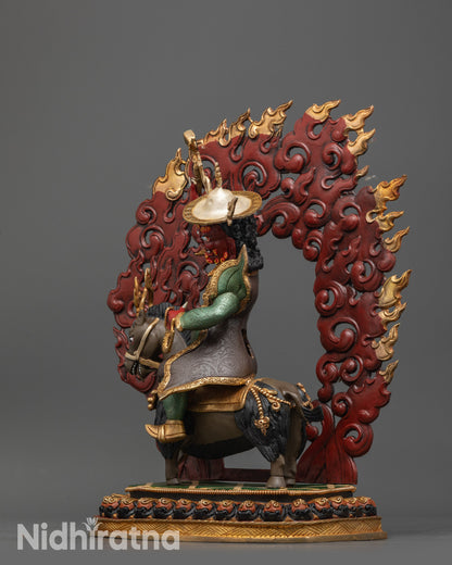 Damchen Garwa Nagpo Statue | Himalayan Wrathful Protector Deity