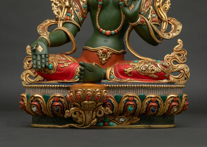 Beautiful Green Tara Statue | Buddhist Compassionate Deity