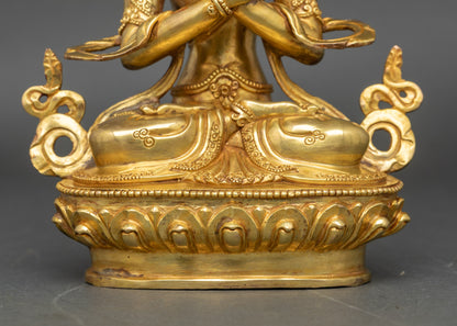 Handcrafted Nepalese Vajradhara Buddha Statue for Spiritual Practice