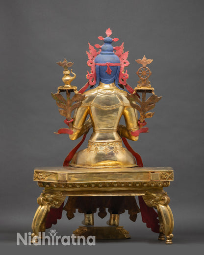 Maitreya Buddha Statue – Himalayan Buddhist Meditation Shrine Decor