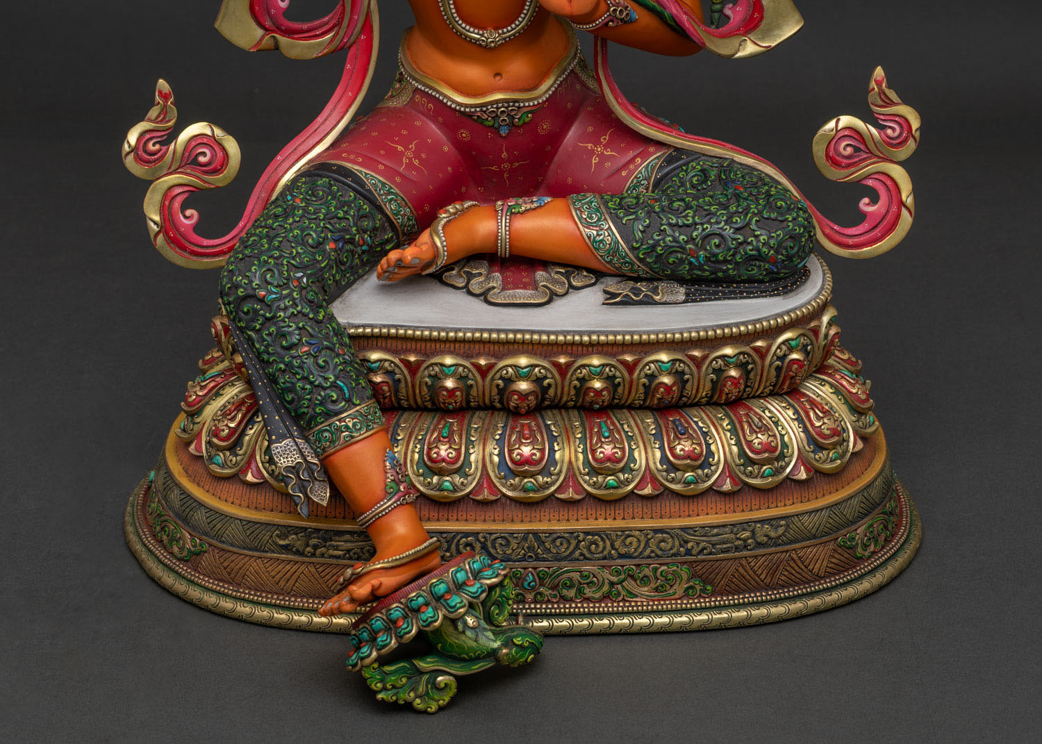 Hand-Painted Manjushri Statue in Lalitasana – Bodhisattva of Wisdom