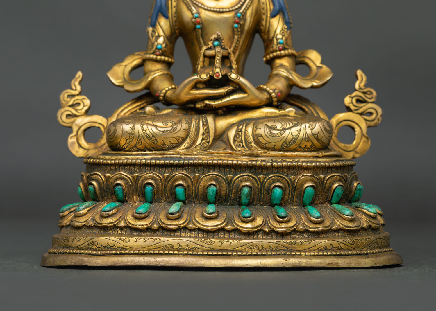 Luxury Amitayus Statue | Finely Detailed Copper Buddhist Artwork