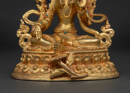 Green Tara Statue | Sacred Female Buddha Sculpture from Nepal