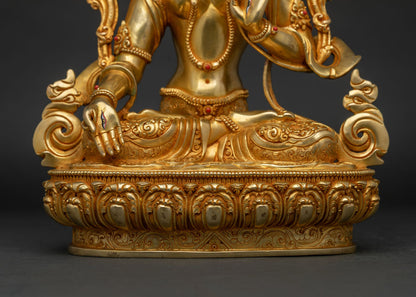 White Tara Statue | Seven-Eyed Longevity Goddess for Meditation
