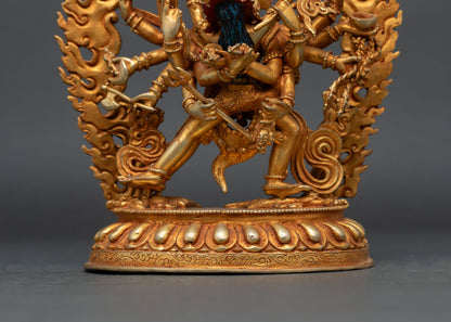 Chakrasamvara Yab-Yum Statue | Fire Gilded Buddhist Sculpture