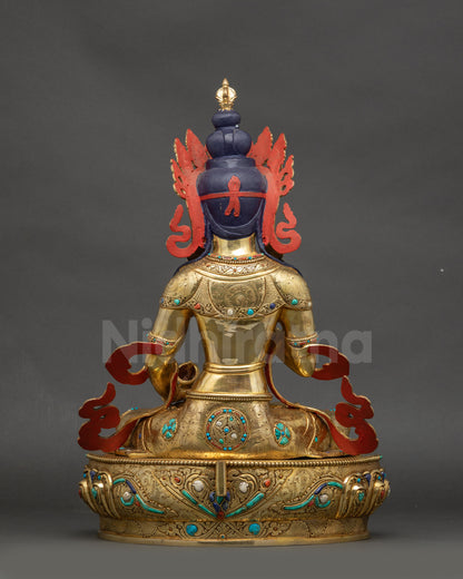Premium Vajrasattva Statue | Traditional Tibetan Hand Carved Artwork