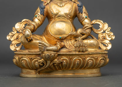 Handcrafted Dzambhala Statue for Buddhist Shrine Decor