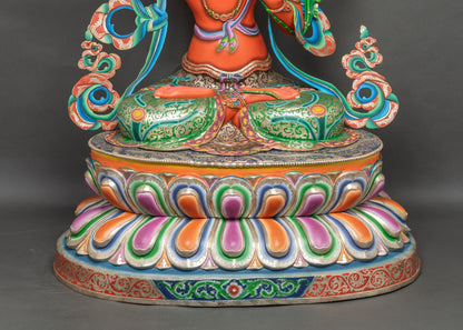Traditional Bodhisattva Manjushri Statue | Tibetan Buddhist Artwork