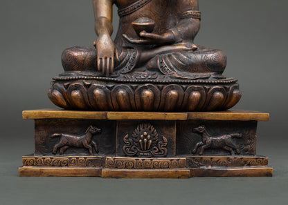 Oxidized Shakyamuni Buddha Statue – Spiritual Decor & Meditation Gift