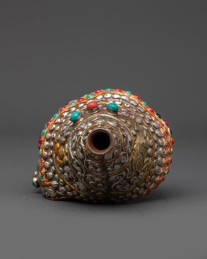 Tibetan Conch Shell | Sacred Shankh for Worship & Spiritual Offerings