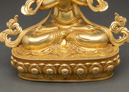 24K Gold-gilded Vajradhara Statue for Meditation Altar