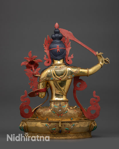 Premium Manjushri Statue | Lost-Wax Casted Buddhist Deity from Nepal