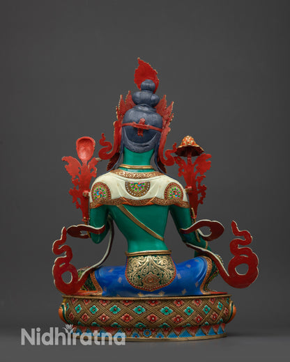 22" Mother Green Tara Statue for Altar | Tibetan Buddhist Sculpture