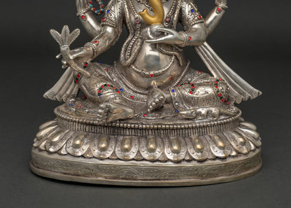 Elegant Silver-Plated Ganesh Statue – Bring Prosperity & Blessing Home