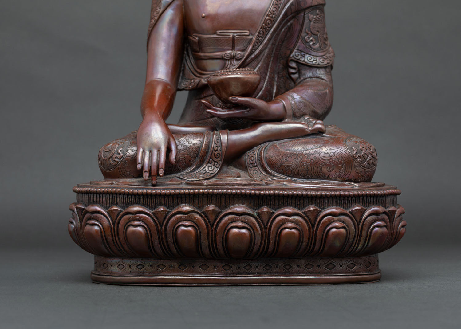 Oxidized Copper Shakyamuni Buddha Statue | Handcrafted in Nepal