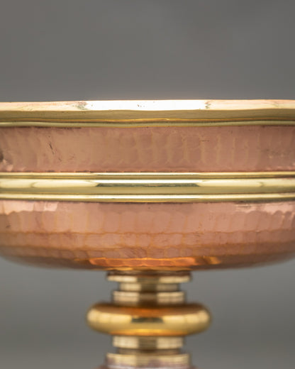 Tibetan Copper Butter Lamps for Puja Ceremonies