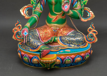 Compassionate Jetsun Dolma Statue | Hand-Painted Tibetan Artwork
