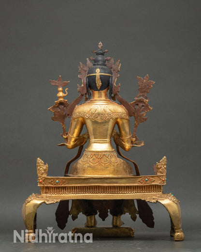 Maitreya Buddha With Throne Statue | Prophesied Future Buddha