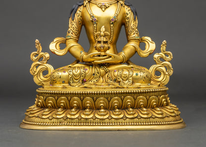 Amitayus Statue – Traditional Lost Wax Himalayan Buddhist Art