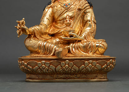 Guru Rinpoche Statue | 24K Gold Gilded Buddhist Art