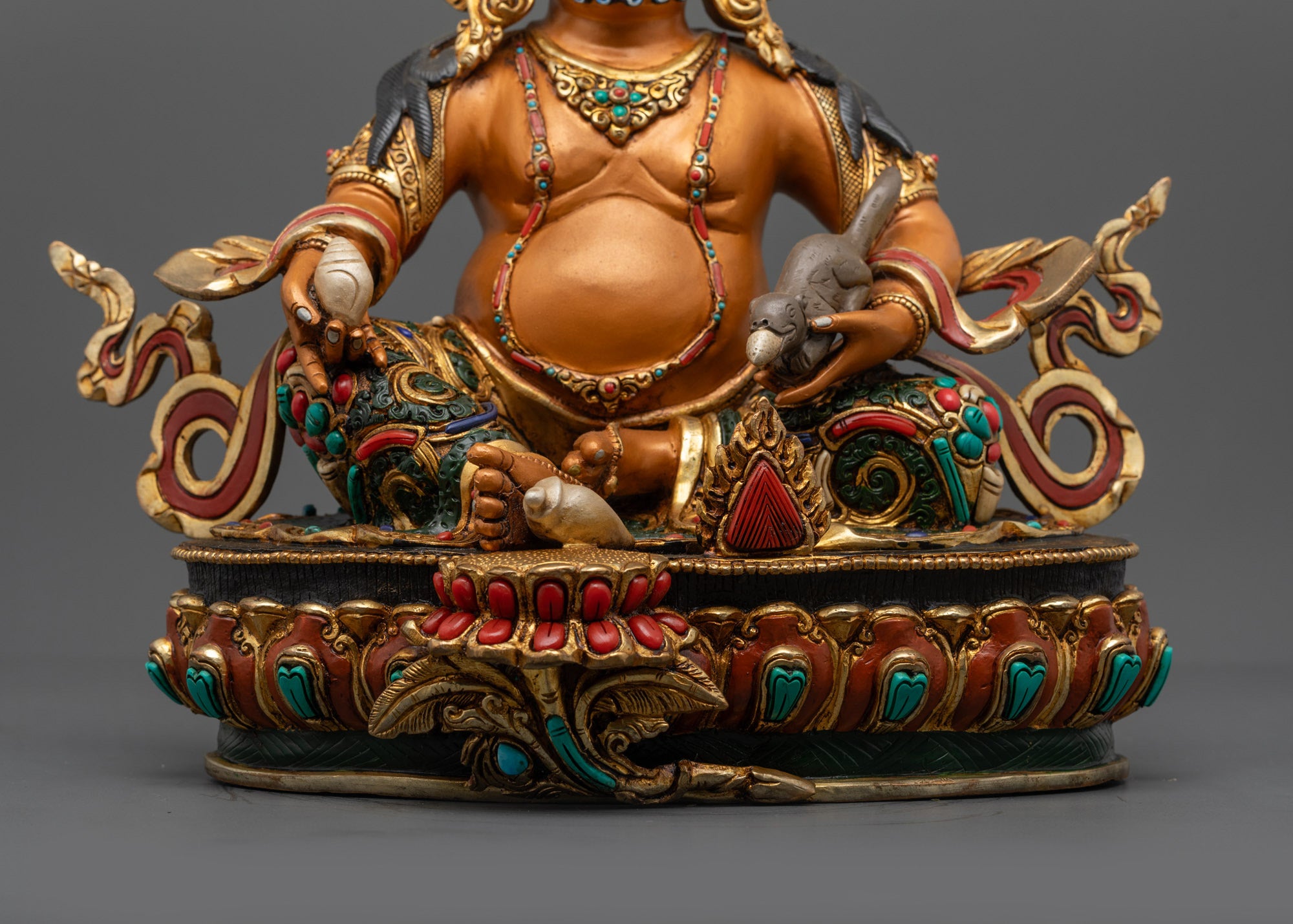 Yellow Dzambhala Statue | Handcrafted Wealth Deity for Home Decor