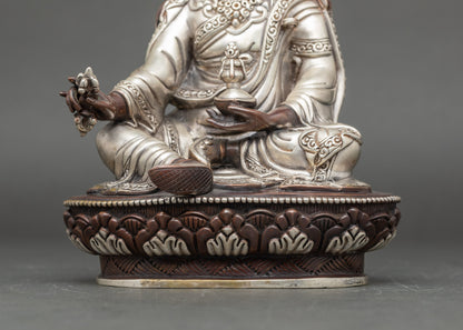 Oxidized Guru Padmasambhava Sculpture | Handicrafted Nepalese Statue