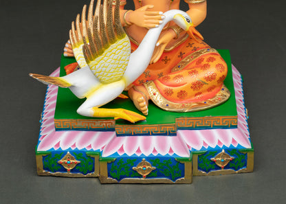Prince Siddhartha Gautama and Wounded Swan Statue | Nepali Art & Craft