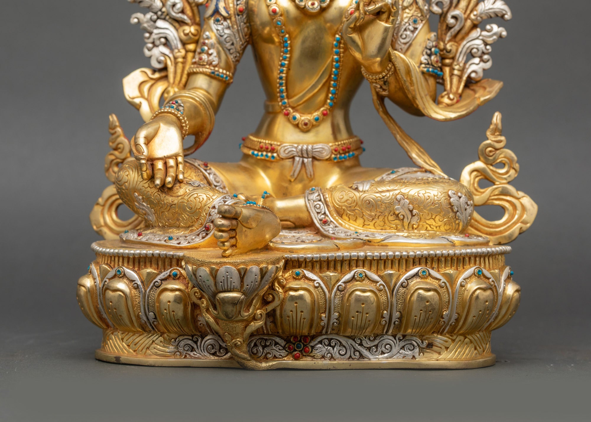 Green Tara Sculpture | Nepalese Gold Fire-Gilded Buddhist Statue
