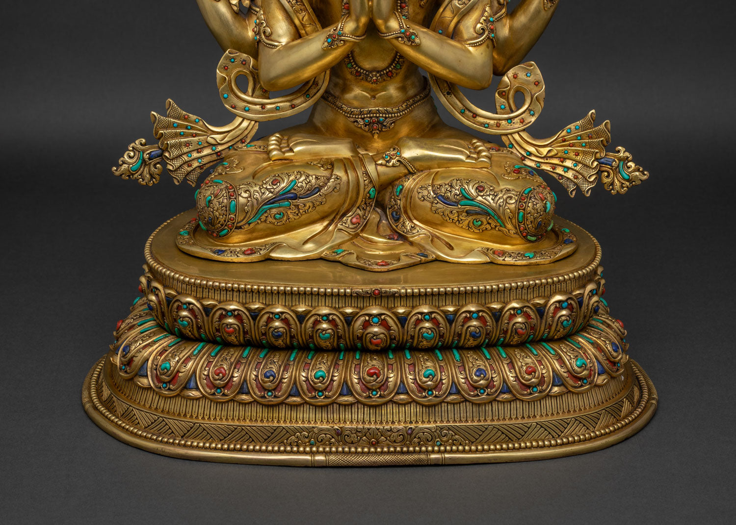 Chenrezig Statue | Traditionally Gold Fire-Gilded Copper Sculpture