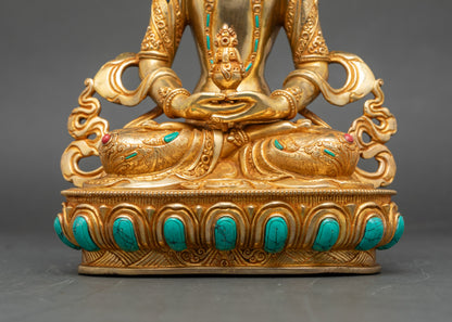 Handmade Amitayus Buddha Statue | Tibetan Long Life Deity
