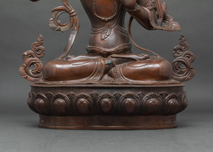 Manjushri Meditation Statue | Authentic Lost-Wax Copper Artwork from Nepal