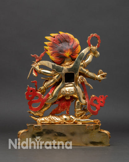 Six Armed Mahakala statue - Handmade Nepalese Artwork