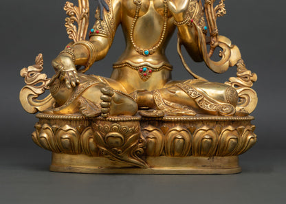 Green Tara Statue for Healing Energy | Buddhist Compassion Deity