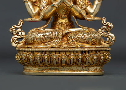 Four Armed Chenrezig Statue | Sacred Avalokiteshvara Buddhist Deity