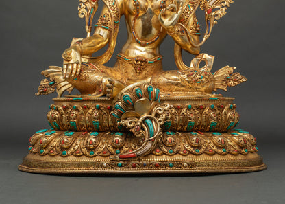 Green Tara Buddhist Statue | Traditional Newari Craftsmanship