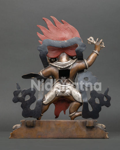 Oxidized Copper Vajrapani Statue | Sacred Tibetan Buddhist Sculpture