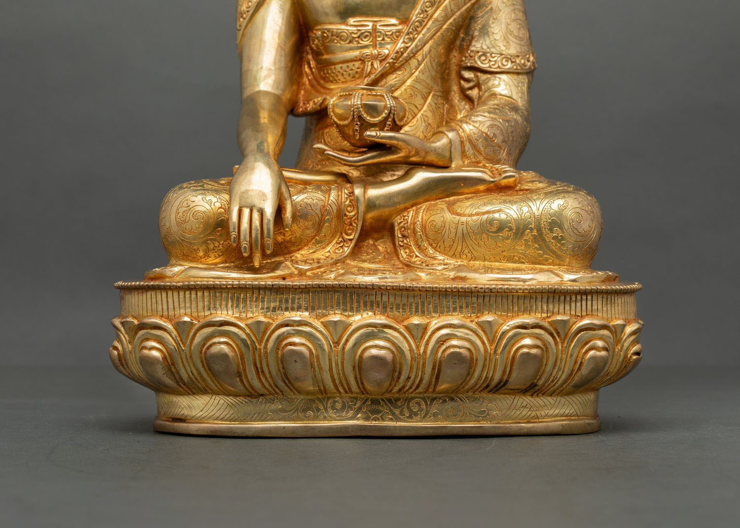 Shakyamuni Buddha | 24K Gold-Fire Gilded Copper Sculpture