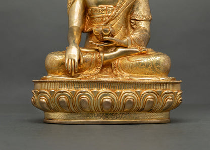 Shakyamuni Buddha | 24K Gold-Fire Gilded Copper Sculpture