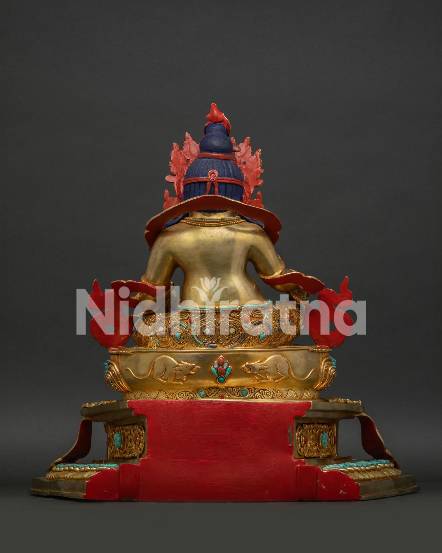 Dzambhala on Throne Statue | Buddhist Guardian of Wealth & Abundance
